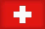 Flag of Switzerland: red field with a centered white cross, symbol of the nation.
